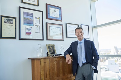 Chief of Plastic Surgery, Dr. Joseph Serletti, in his office. 